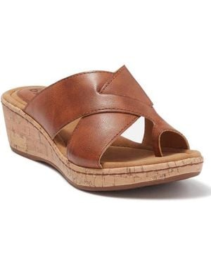 B O C Summer Crisscross Wedge Sandal - Brown