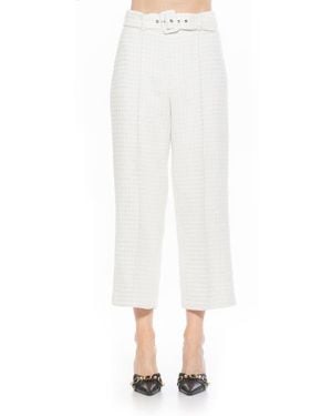 Alexia Admor Caden Tweed Wide Leg Pants - White