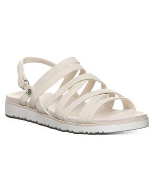 BEARPAW Crete Faux Leather Sandal - White