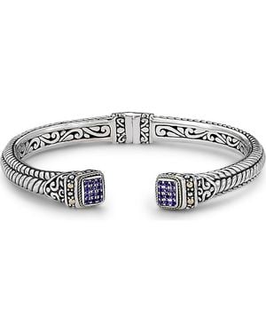 Samuel B. Woven Pavé Tipped Bangle - Multicolor