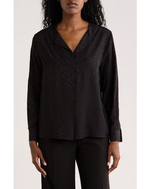 Liverpool Jeans Company Dot Popover Woven Top - Black