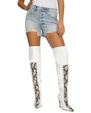 GOOD AMERICAN Bombshell Cutoff Denim Shorts - Blue