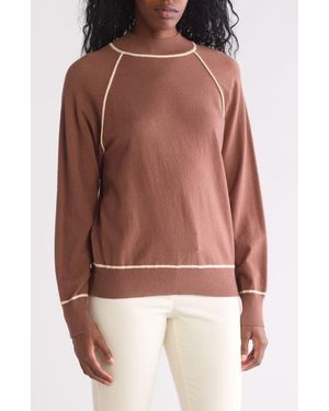 Gemma Jane Tipped Dolman Sleeve Sweater - Brown