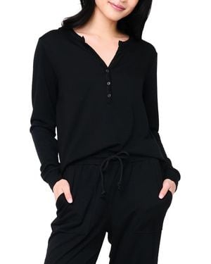 Gibsonlook Serene Mornings Henley Top - Black