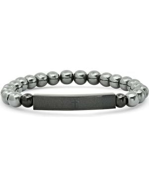 Steeltime Beaded Hematite Bracelet - Black