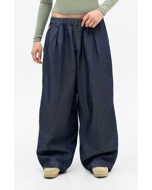 BDG Bobbi Pleated Raw Denim Pants - Blue