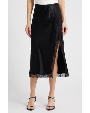 Rails Rylan Crinkle Satin Slip Skirt - Black