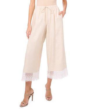 Parker The Daniela Lace Trim Wide Leg Pants - Natural