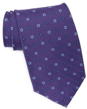 Brooks Brothers Alt Floral Jacquard Tie - Blue