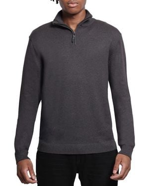 Xray Jeans Quarter Zip Mock Neck Sweater - Blue