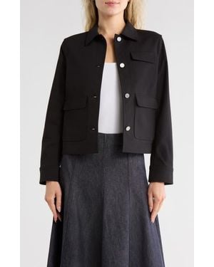 Theory Casual Button Front Jacket - Black