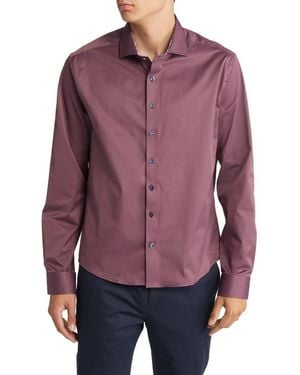 Stone Rose Dry Touch Performance Button-Up Shirt - Purple