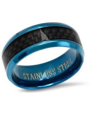Steeltime Ion Plated Stainless Steel Band Ring - Blue