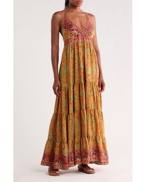 La Fiorentina Back Tie Maxi Dress - Brown