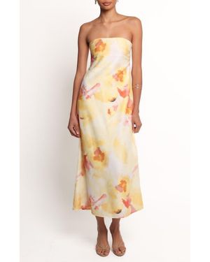 Petal & Pup Hydra Strapless Satin Midi Dress - Multicolor