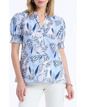 Robert Graham Mila Short Sleeve Woven Shirt - Blue