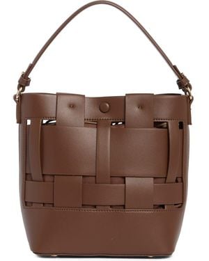 Urban Expressions Woven Bucket Shoulder Bag - Brown