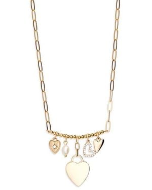 Cara Heart Charm Necklace - Metallic