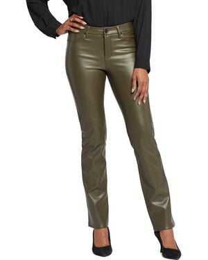 NYDJ Marilyn Faux Leather Straight Leg Pants - Green