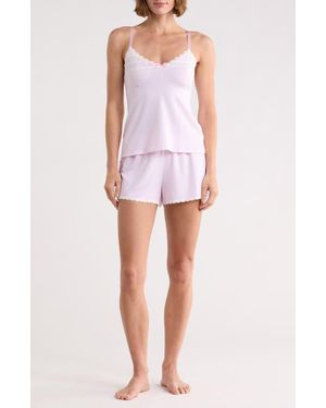 Laura Ashley Peached Stripe Two-Piece Pajama Set - Pink