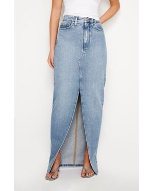 GOOD AMERICAN Slit Front Denim Maxi Skirt - Blue