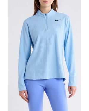 Nike Dri-Fit Half Zip Long Sleeve Top - Blue