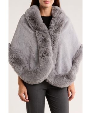 La Fiorentina Faux Fur Capelet - Gray
