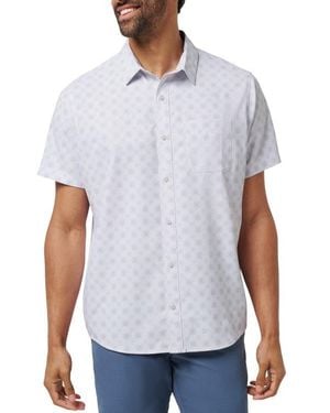 Travis Mathew Postcard Please Short Sleeve Button-Up Shirt - White