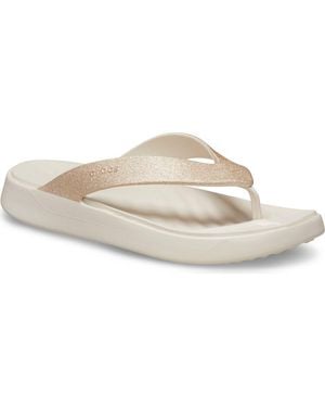 Crocs™ Getaway Glitter Flip Flop - Natural