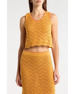 Mother Open Knit Tank - Orange