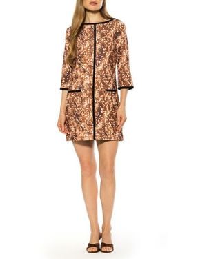 Alexia Admor Liora Bateau Neck Shift Dress - Multicolor