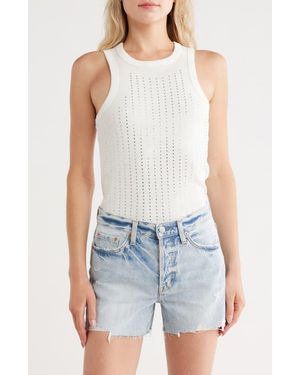 Vigoss Bling Stretch Cotton Ribbed Tank - White