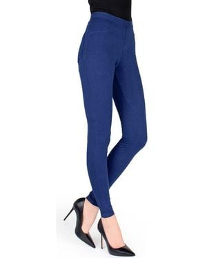 Memoi Soft Chic Leggings - Blue