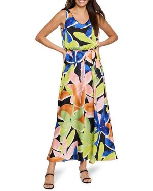 NIC+ZOE Bianca Mega Blooms Sleeveless Maxi Dress - White