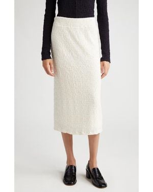 Vince Smocked Cotton Blend Midi Skirt - Black
