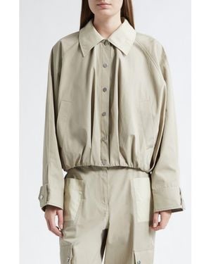 3.1 Phillip Lim Snap Front Cotton Blouson Bomber Jacket - Natural