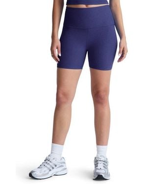 Beyond Yoga Keep Pace Space Dye Bike Shorts - Blue