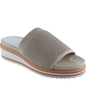 David Tate Aline Knit Wedge Slide Sandal - Gray