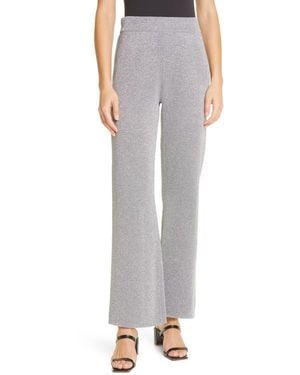 Alice + Olivia Charlize Metallic Wool Blend Wide Leg Pants - Gray