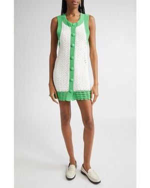 Ramy Brook Chelsea Open Stitch Shift Dress - Green