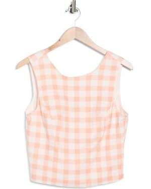 French Connection Gingham Check Sleeveless Top - Pink
