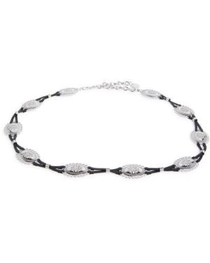 BCBGMAXAZRIA Leather Strand Western Concho Belt - White