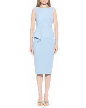 Alexia Admor Amora Boat Neck Sleeveless Sheath Dress - Blue