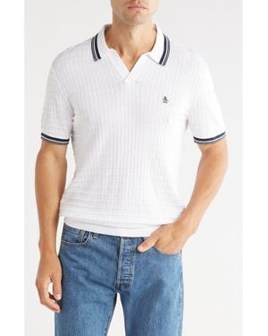 Original Penguin Cotton Grid Knit Polo - White