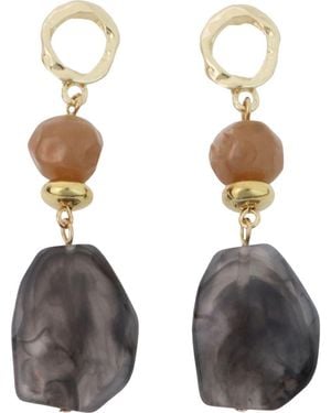 Panacea Resin Linear Drop Earrings - Gray