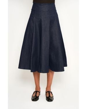 The Lulo Project Echo A-Line Denim Skirt - Blue