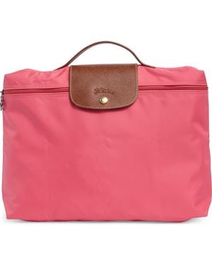 Longchamp Le Pliage Top Handle Document Holder Bag - Pink