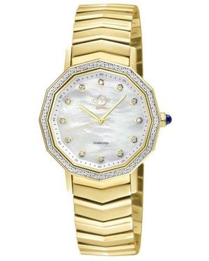 Gevril Spello Ii Mother-Of-Pearl & Diamond Bracelet Watch, 36Mm - Metallic