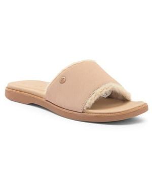 Reef Sunny Arrianah Faux Fur Slide Sandal - Natural
