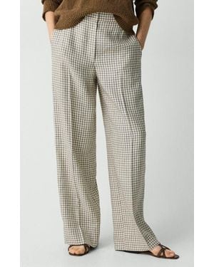 Theory Check Linen Blend Pants - Multicolor